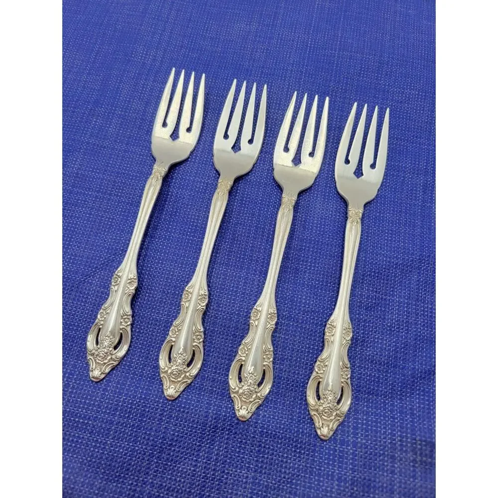 Oneida Community SILVER ARTISTRY Set 4 Salad Fork Silverplate Flatware VTG